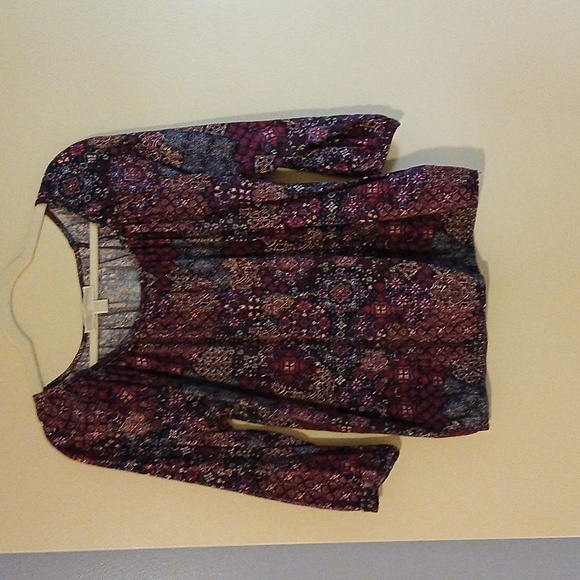 Michael Kors Purple and Red Patterned Blouse - Picture 1 of 3